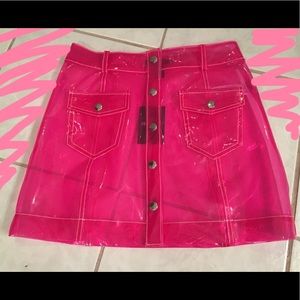 Pink Vinyl Skirt